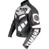 Yamaha R1 Grey Classic Leather Biker Jacket